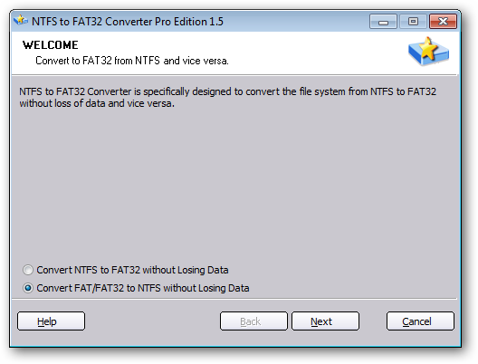 NTFS to FAT32 Converter Pro Edition 1.5