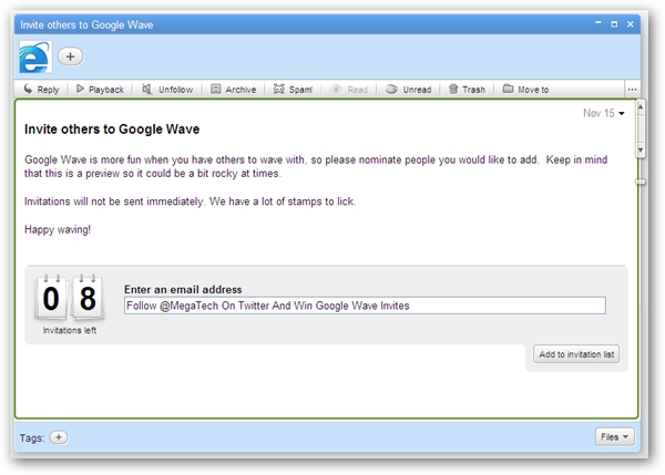 Google Wave Invite Giveaway