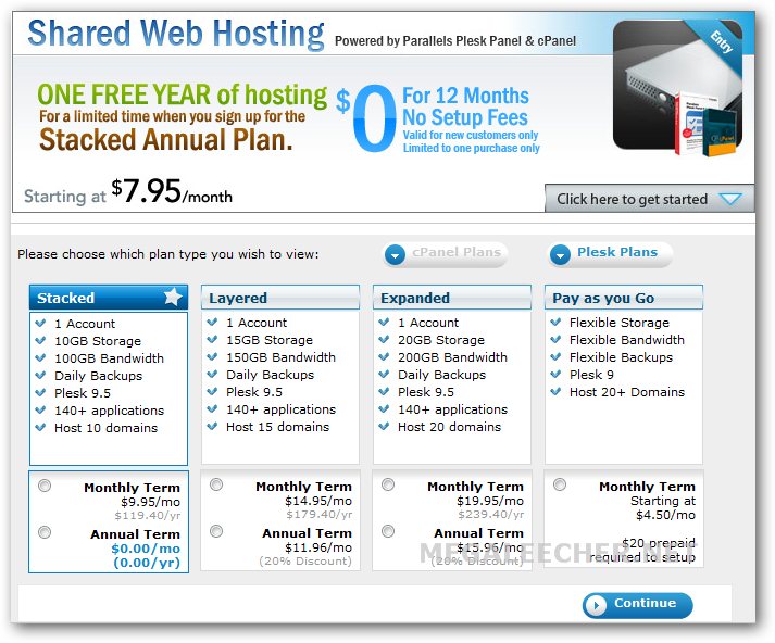 Plesk Powered Free Shared Server Hosting