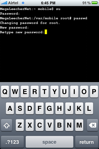 iPhone Root Password