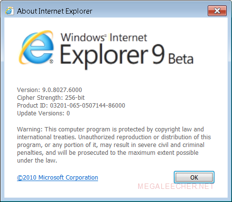 Internet Explorer 9 Leaked Beta Build 9.0.8027.6000