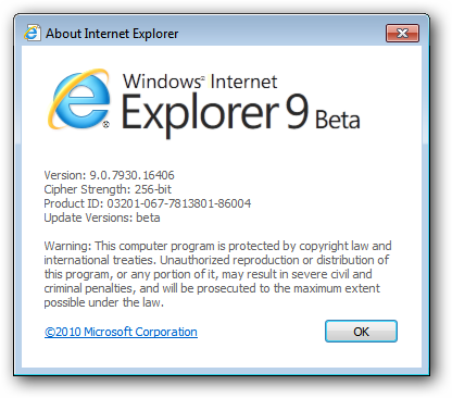 Internet Explorer 9 Beta