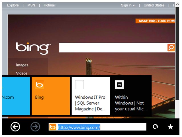 Internet Explorer 10 User Interface