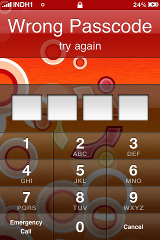 Wrong iPhone Passcode