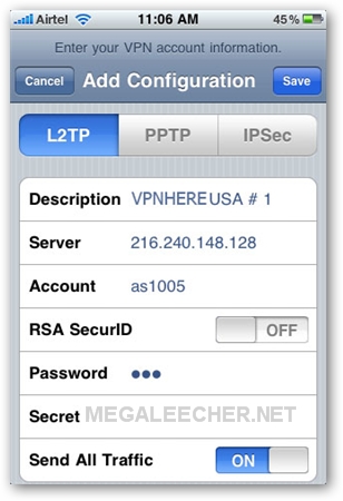 iPhone VPN Service