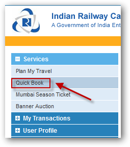 irctc quick ticket booking