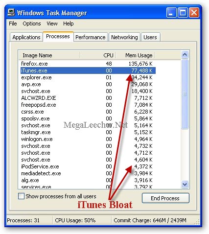 iTunes Memory Consumption