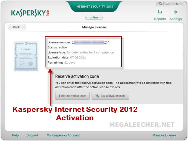 Authenticated Kaspersky Internet Security 2012 Activation Serial Number