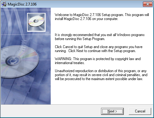 Installing MagicDisc