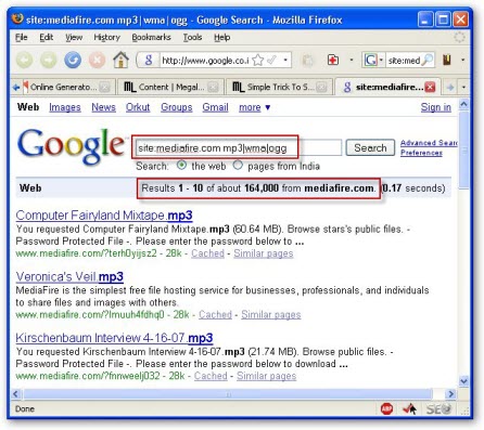 MediaFire Search Result