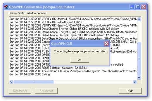 OpenVPN Configuration Error