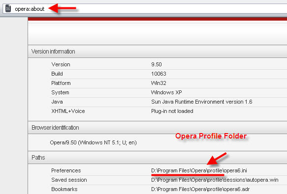 Opera Profile Location