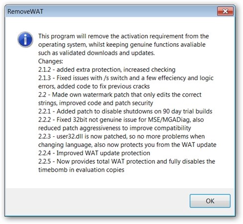 What's New In RemoveWAT