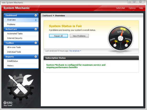 System Mechanic 9 Dashboard