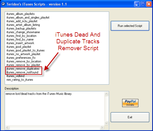 iTunes Duplicate Removal Script For Windows