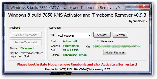 KMS Activator And Watermark Remover For Windows 8