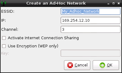 ad-hoc WiFi connection
