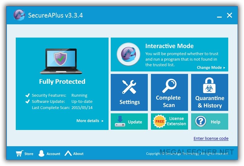 SecureAPlus Main Window