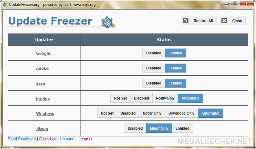 Main Window Update Freezer