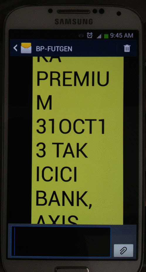 Huge SMS Text on Samsung Galaxy S4