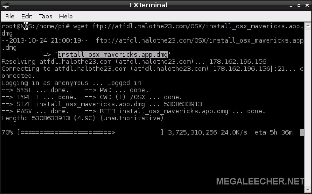 Direct FTP Download for Apple OS X 10.9 Mavericks