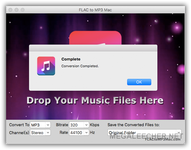 FLAC to MP3 Audio Format on MacOS