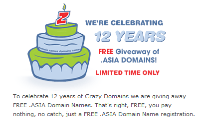 Free domain offer