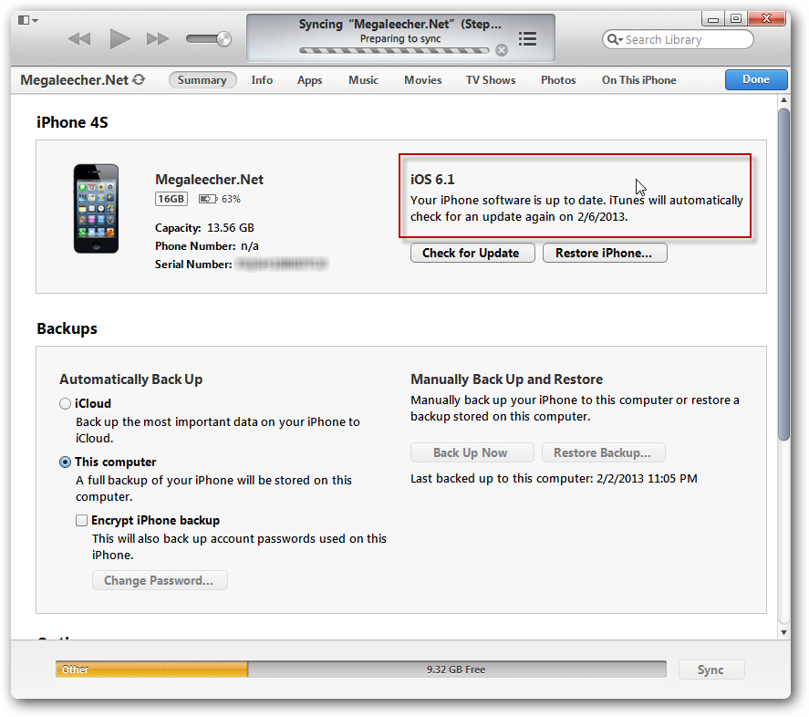 iOS 6.1 Restore process