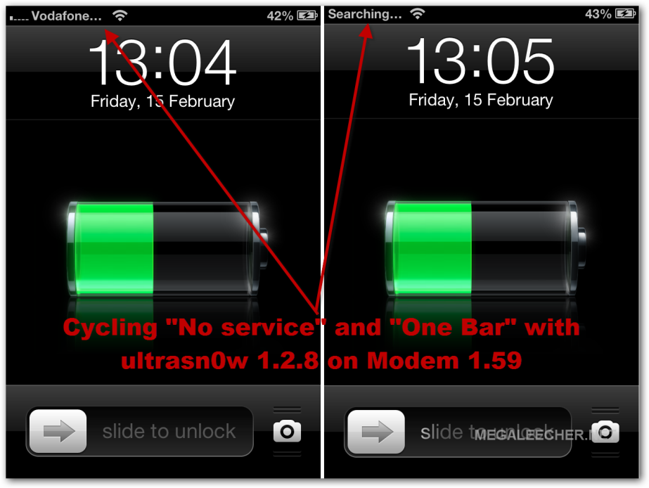 fixing ultrasnow for iOS 6.1 and modem 1.59