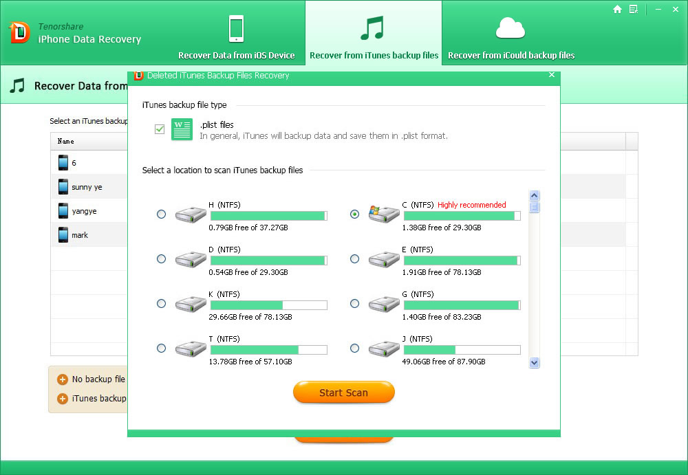 Tenorshare iPhone Data Recovery