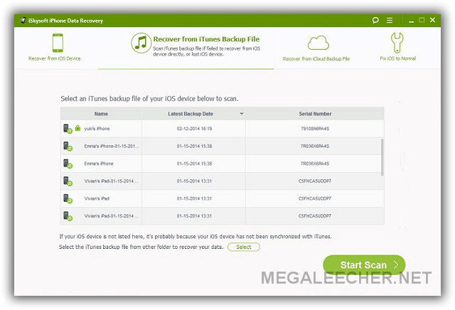 iSkysoft iPhone Data Recovery From iTunes Backup