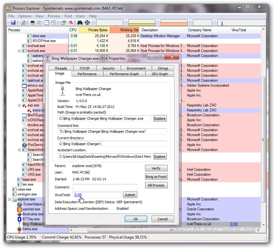 Sysinternals Process Explorer v 16.0