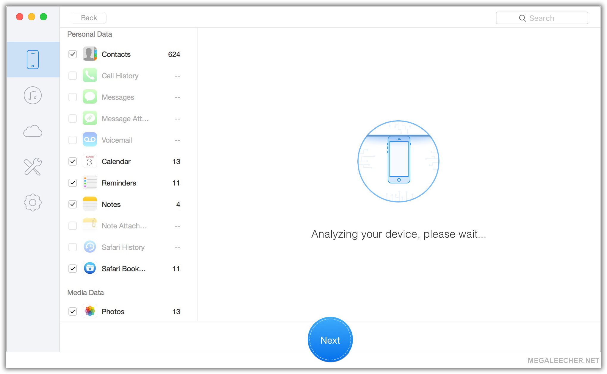 Recovers 25 types of iOS content from iPhone, iPad and iPod touch