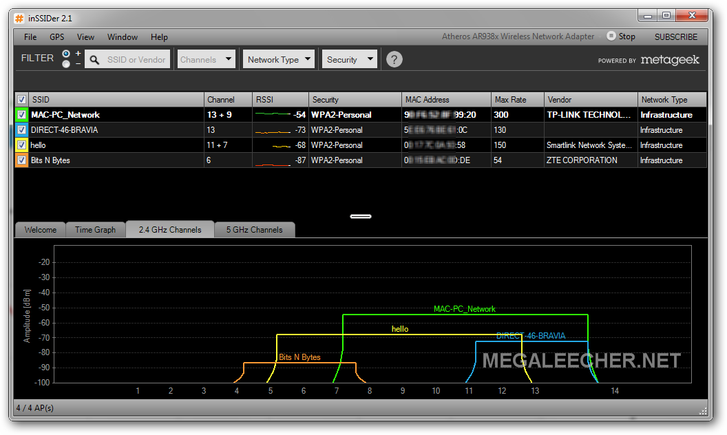 inSSIDer analyzer