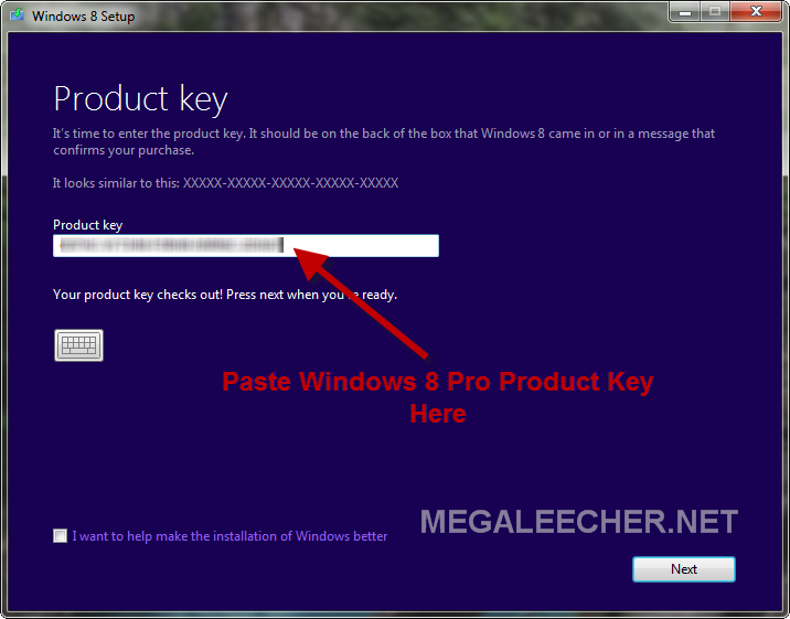 Windows 8 activation key