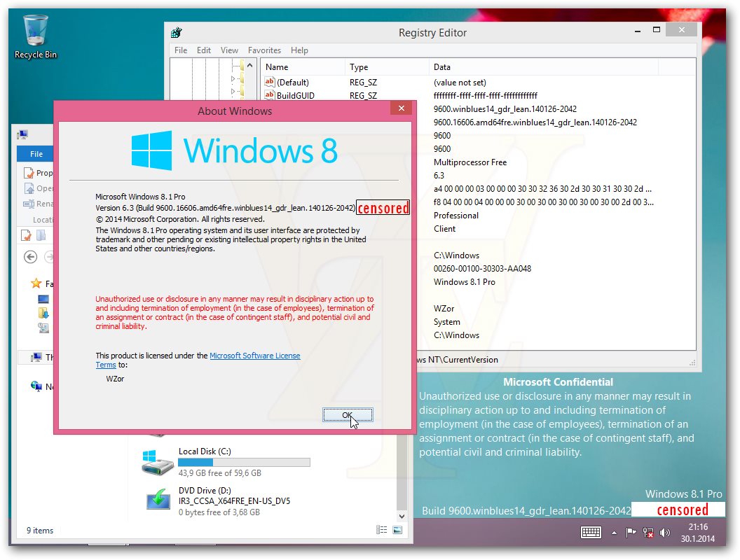Windows 8.1 Update 1 Leaked Build