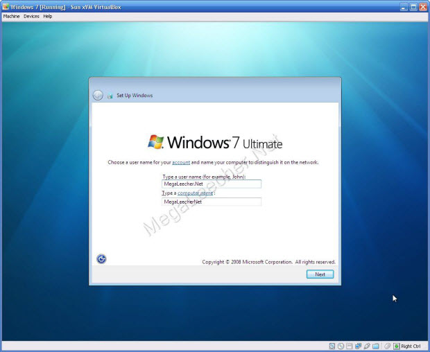 Windows 7 User Account