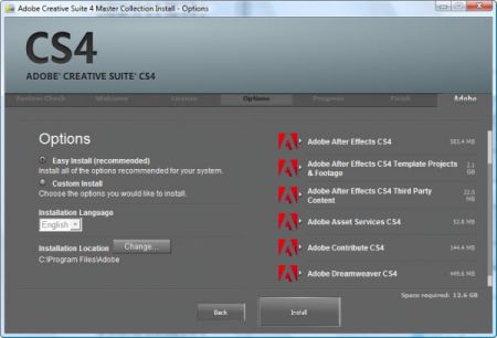 Adobe CS4 Install