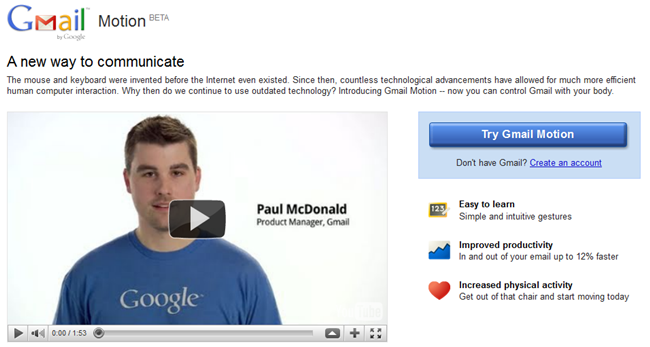 Gmail Motion Beta