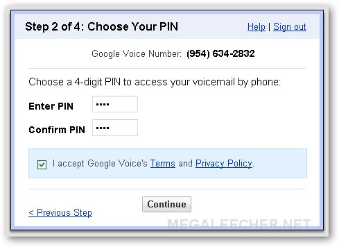 Google Voice Secret PIN Code