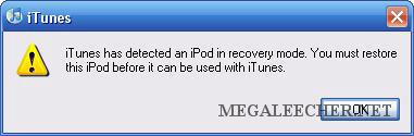 iPod Recovery Mode In iTunes