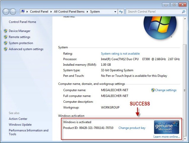 crack serial key windows 7 professional