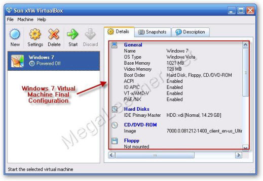 Windows 7 Final VM Settings