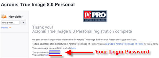 Acronis Registration