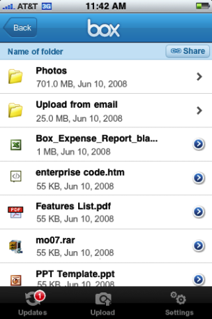 iPhone Storage Application