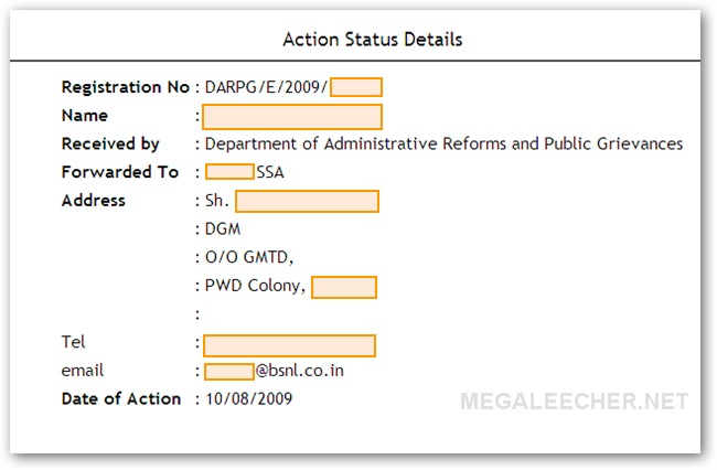 Complaint Status Tracking