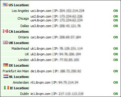 Country Specific VPN Servers