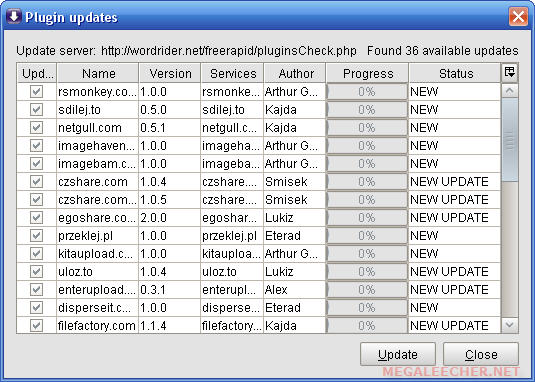 File-server downloader plugins updater