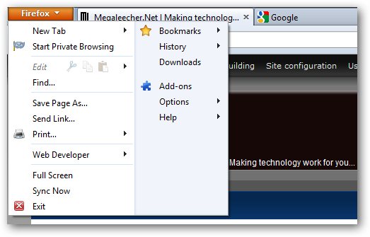 Firefox 4 New Compact Menu