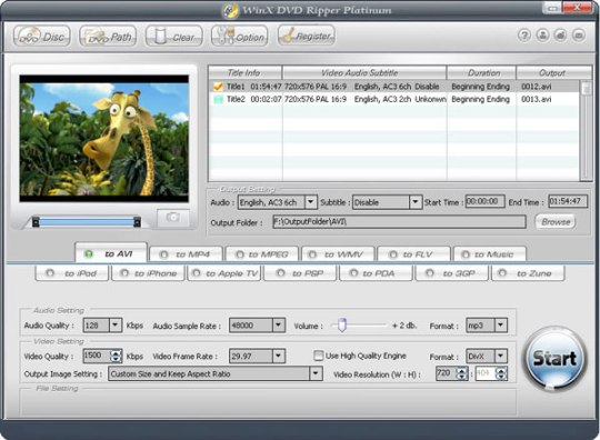 WinX Platinum Free DVD Ripper